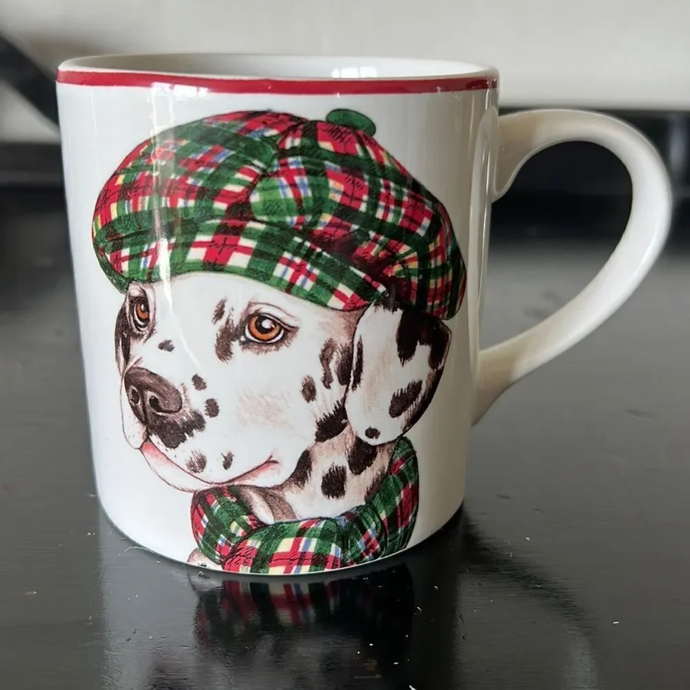 Williams Sonoma Winter Dog Dalmatian Replacement Coffee Mug Tea Cup 8 oz
